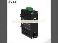 Mini Industrial PoE Media Converter 100 1000BASE-X SFP To 10 100 1000BASE-T 30W