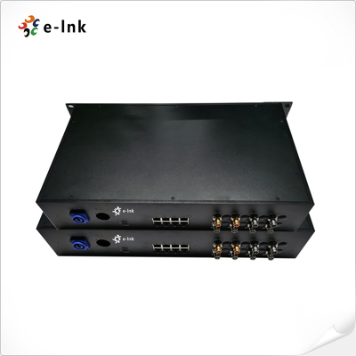 Rack Mount Fiber Video Converter 6 Channel 3G SDI Fiber Extender / 8 Channel Gigabit PoE
