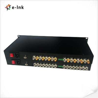 19 Inch 1U 8 Channel 3G-SDI Fiber Extender With RS485 Data Single Mode LC Connector