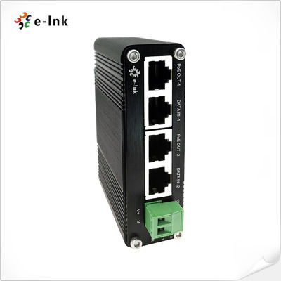 8KV ESD 70W Gigabit PoE Injector Cat5 UTP DIN Rail 12~48VDC 2 Port