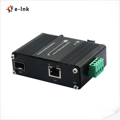 Mini Industrial 100/1000BASE-X SFP to 10/100/1000BASE-T 30W PoE+ Media Converter