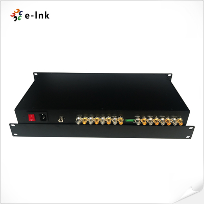 19 Inch 1U 8 Channel 3G-SDI Fiber Extender With RS485 Data Single Mode LC Connector