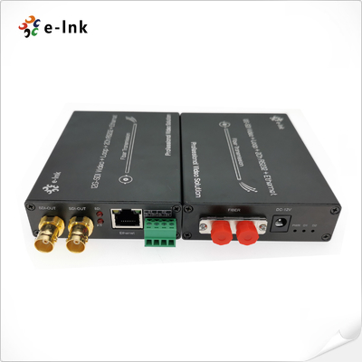 12G-SDI to Fiber Converter with Loop-Out Gigabit Ethernet RS485