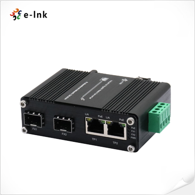 Mini Industrial 2-Port 90W PoE + 2-Port SFP Ethernet DIN Rail Type Hardened Grade 90W PoE Switch