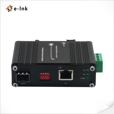 Compact Size Industrial 10G Media Converter SFP+ RJ45 Port Wide Temperature