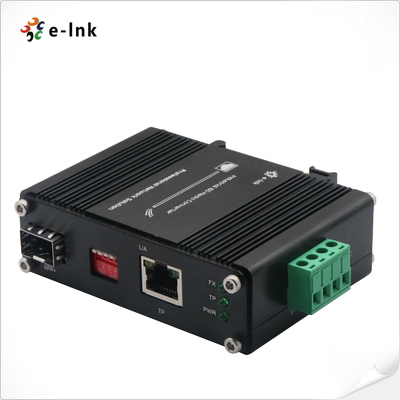 Compact Size Industrial 10G Media Converter SFP+ RJ45 Port Wide Temperature