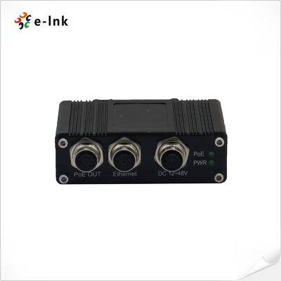 Industrial Grade PoE Injector M12 Connectors Wide 12-48V DC Input