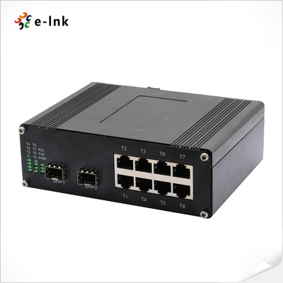 8 Port Gigabit Industrial Ethernet Switch with 2 SFP Slots Rugged Durable Plug and Play
