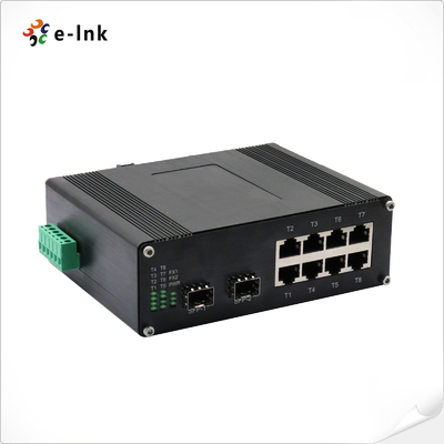 8 Port Gigabit Industrial Ethernet Switch with 2 SFP Slots Rugged Durable Plug and Play