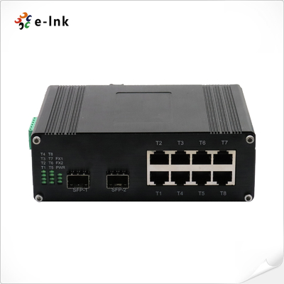 Industrial Ethernet Switch 8 PoE Ports 2 Fiber Ports -40°C to 75°C