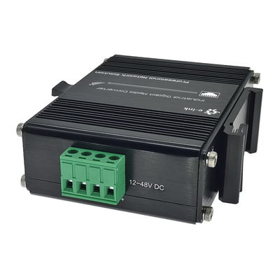 Industrial Gigabit Media Converter PoE+ 30W DIN Rail Mount