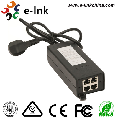 Dual-Port Gigabit PoE Injector 30W Power Supply Data Transmission