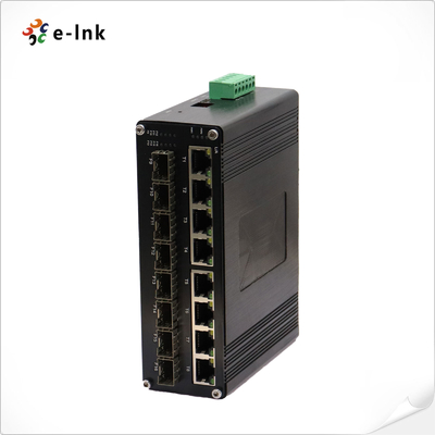 Managed Industrial Switch 8 SFP 8 RJ45 Ports Rugged Remote Connectivity