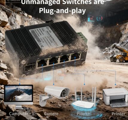 Mini Industrial 4-Port Gigabit + 1 SFP Ethernet Switch -40~80°C