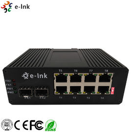 48VDC Industrial Ethernet POE Switch 8 RJ45 Ports 2 SFP Ports Redundant Power Inputs