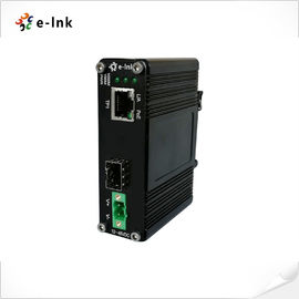 60W PoE+ Industrial Ethernet Media Converter Aluminum Case With RJ45 Connector