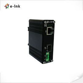 60W PoE+ Industrial Ethernet Media Converter Aluminum Case With RJ45 Connector