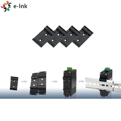 Sandblasting DIN Rail Mount Clip Black Aluminum International Standard 35mm
