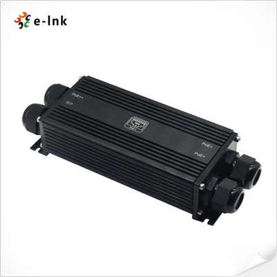 IP67準拠 ギガビットPoEエクステンダー 1入力3出力 + SFP 90W 400m