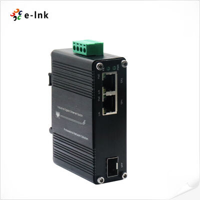 2ポート産業用PoE+メディアコンバーター、10G光ファイバー、ソーラー電圧ブースター搭載、12-48V入力対応、要求の厳しいネットワーク向けに60W PoE+電力を供給